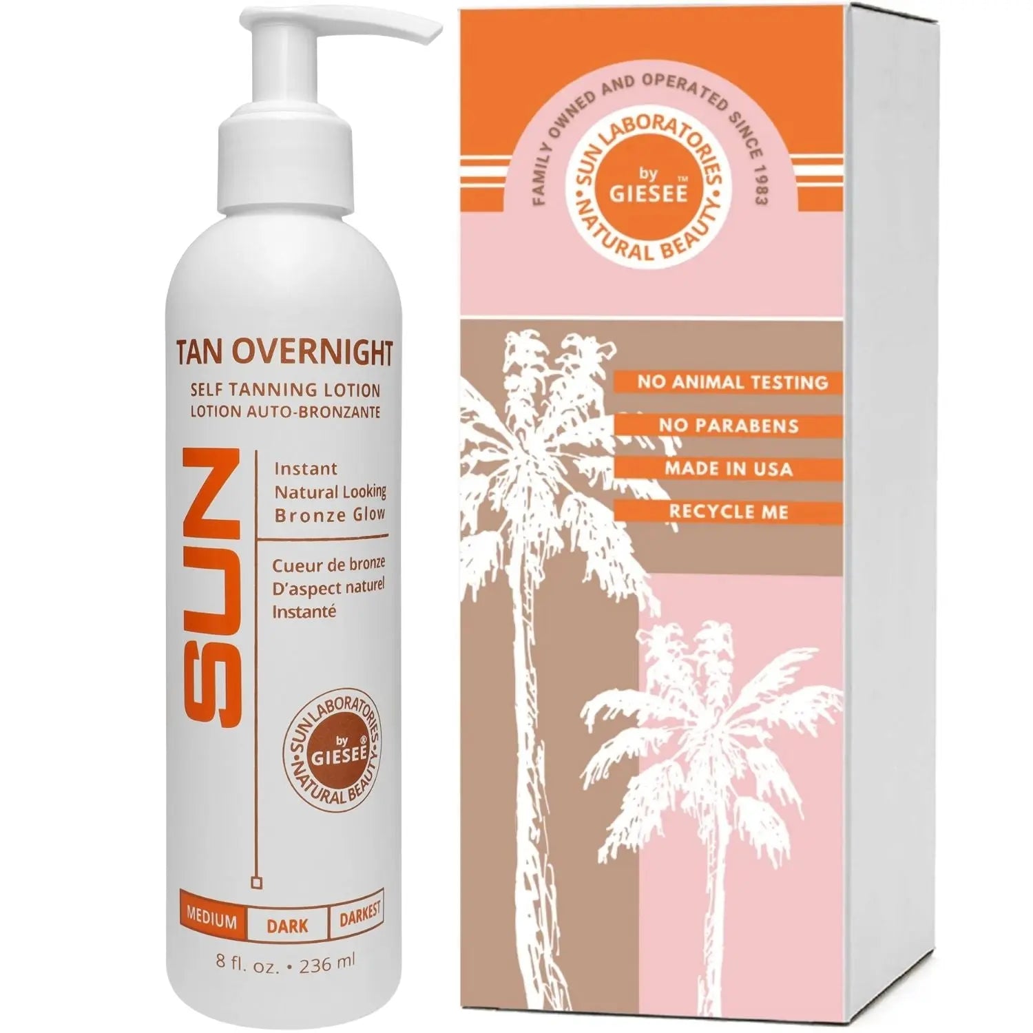 Sun Laboratories Tan Overnight 8 oz. Self Tanning Lotion Sun Labs