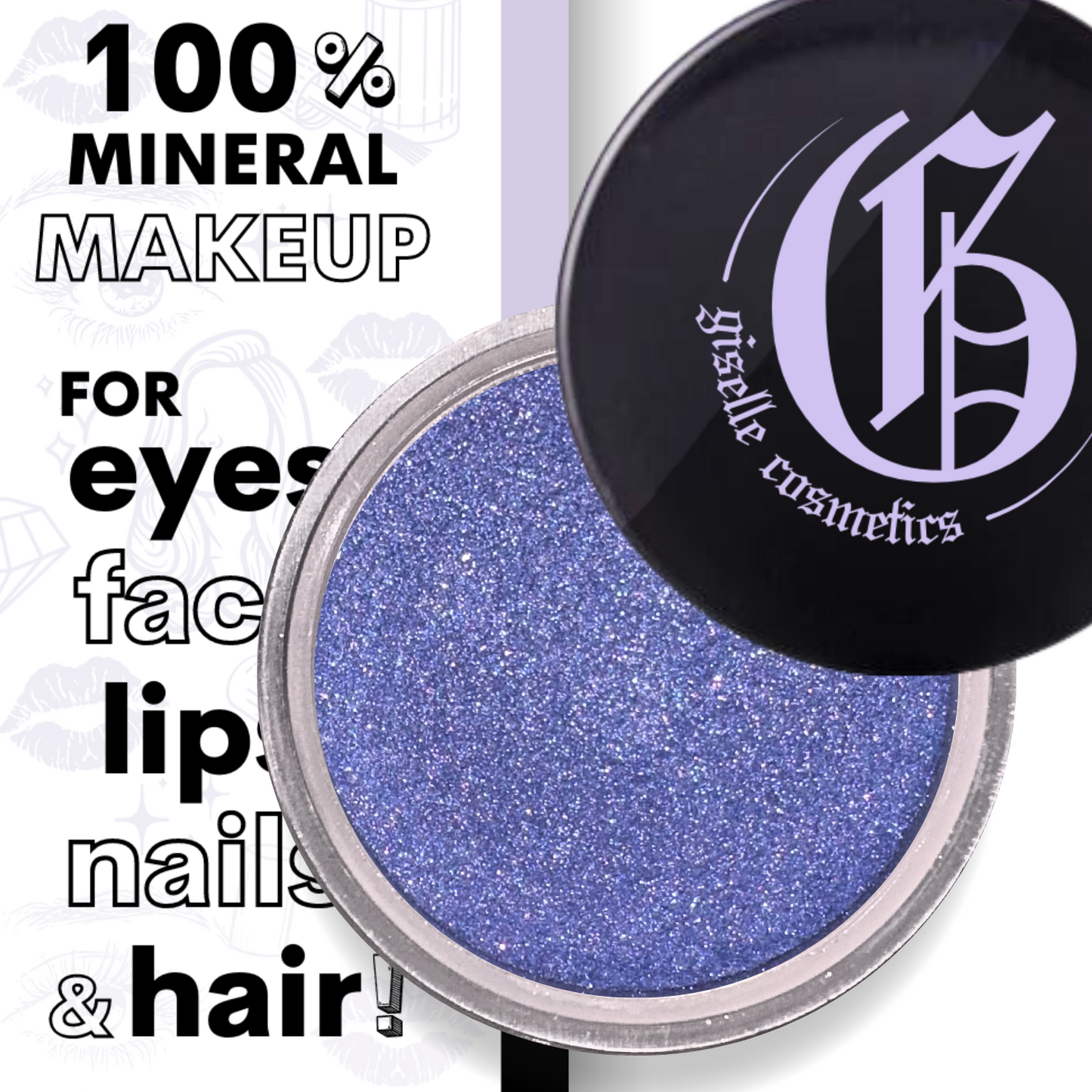Blue Purple Loose Powder Eyeshadow Pure Minerals Single 3g