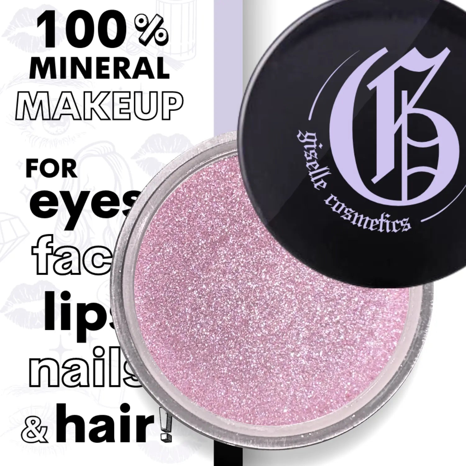 Silver Pink Loose Powder Mineral Eyeshadow Single 3g Giselle Cosmetics