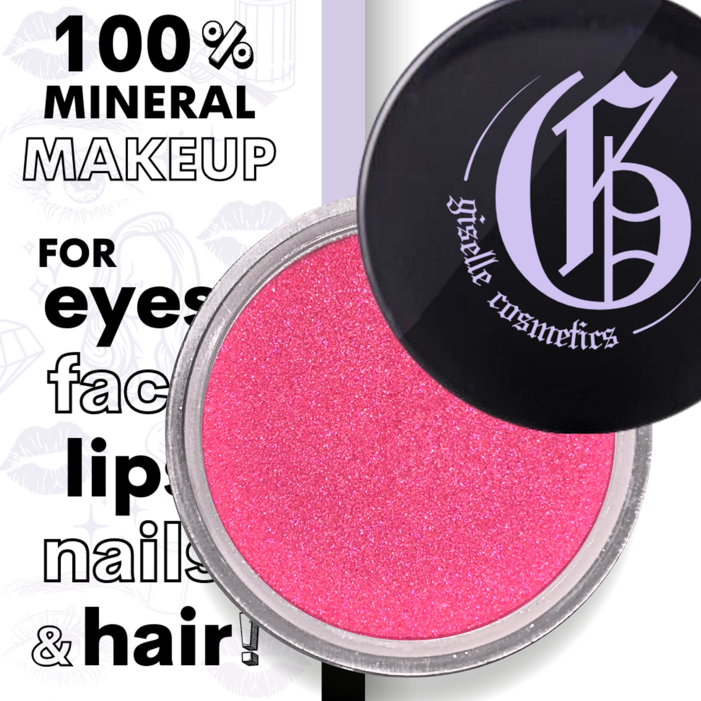 Hot Pink Loose Powder Mineral Eyeshadow Single 3g