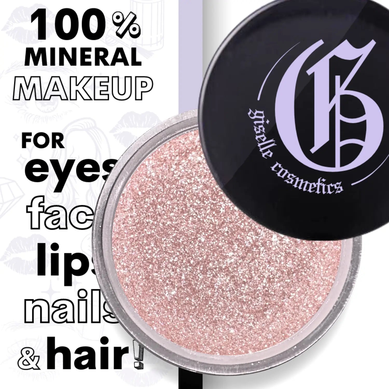 Pink Pearl Loose Powder Mineral Eyeshadow Single 3g Giselle Cosmetics