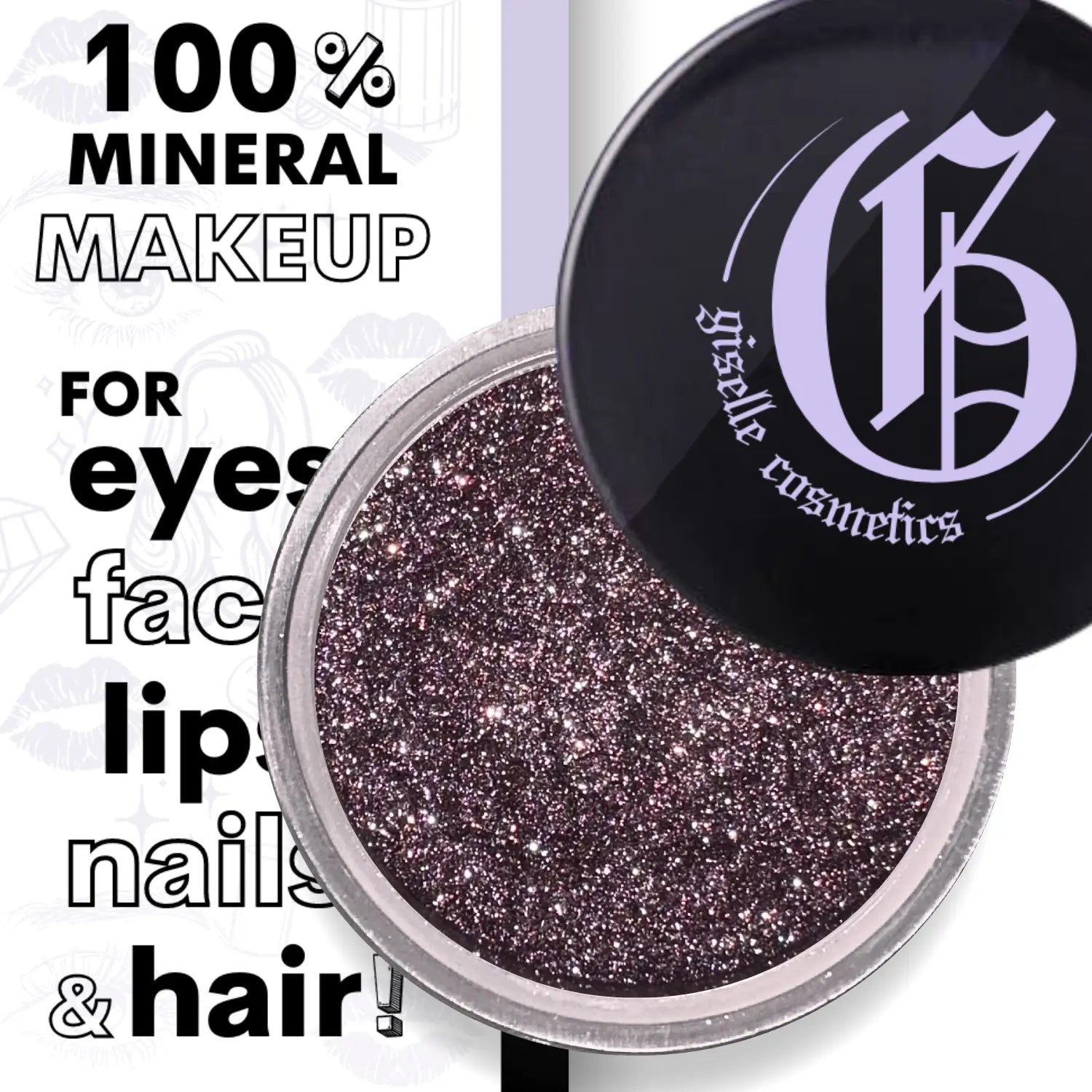 Black Cherry Loose Powder Mineral Eyeshadow Single 3g Giselle Cosmetics