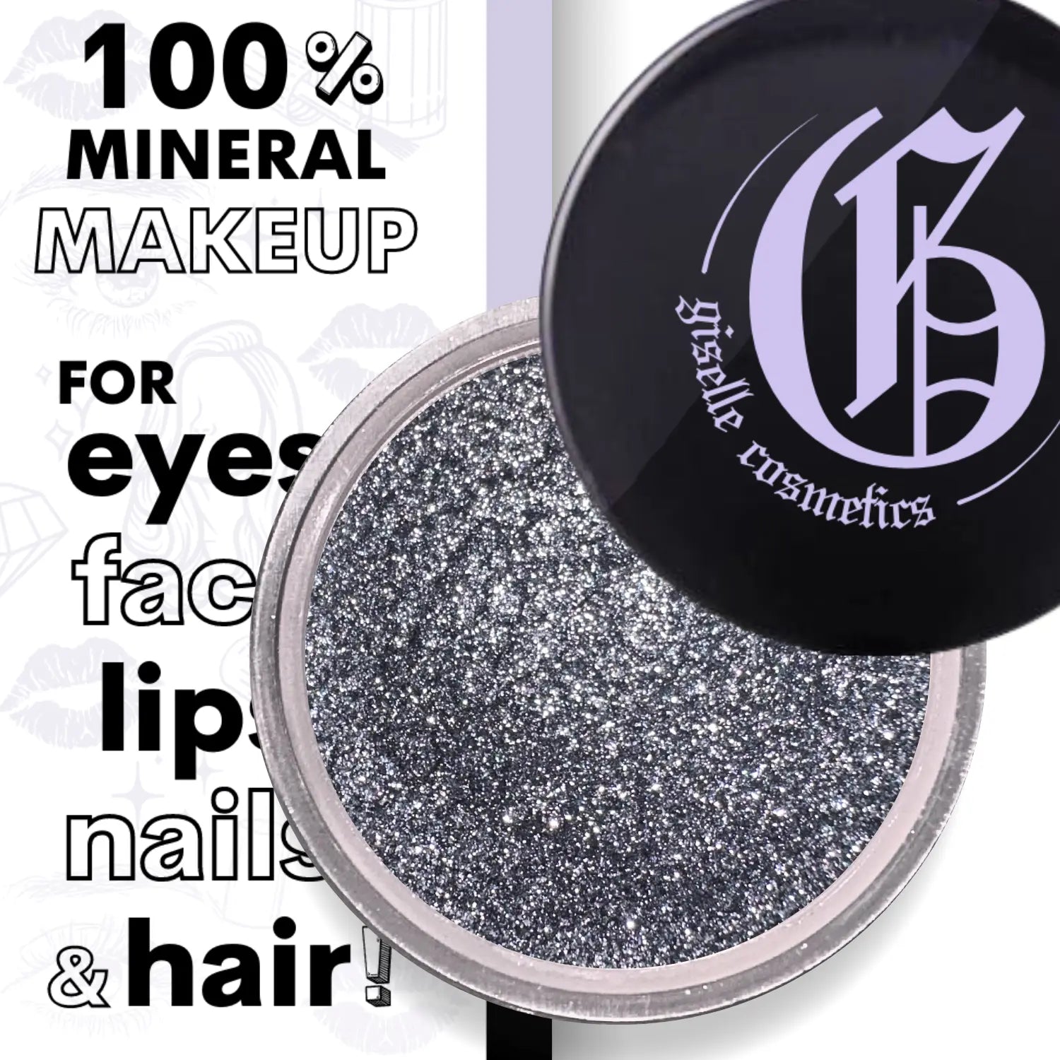 Black Diamond Loose Powder Mineral Eyeshadow Single 3g Giselle Cosmetics