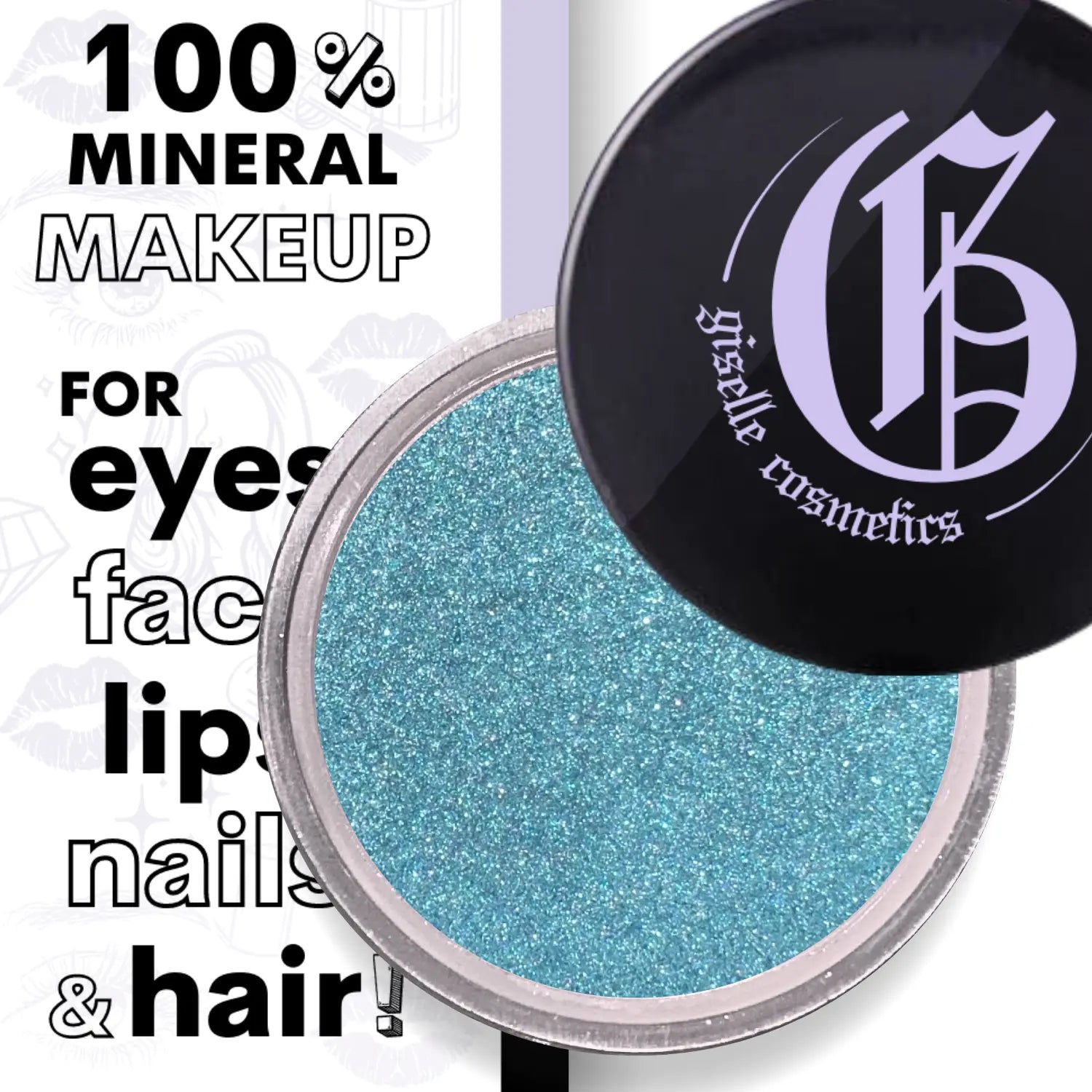 Teal Blue Loose Powder Mineral Eyeshadow Single 3g Giselle Cosmetics