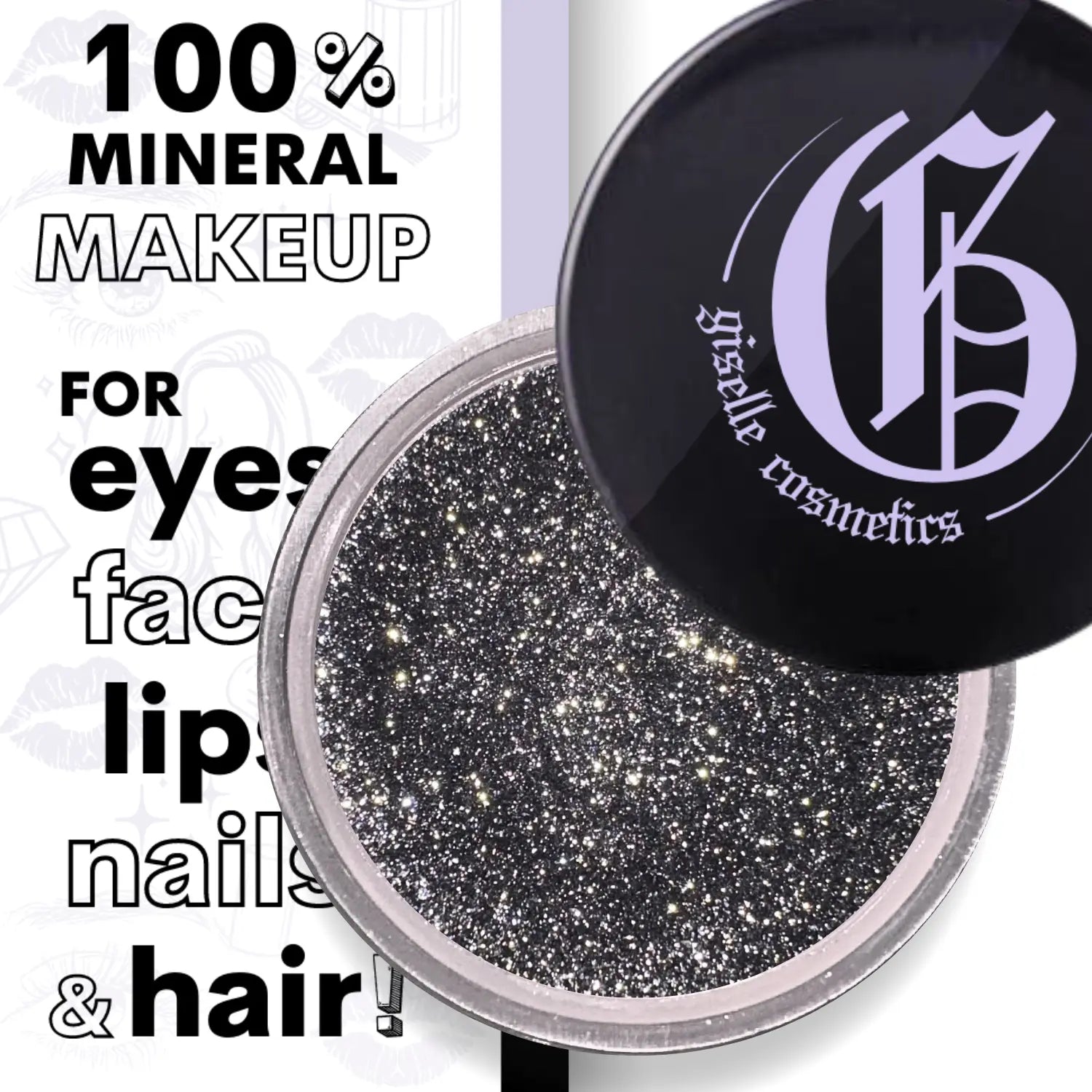 Charcoal Loose Powder Mineral Eyeshadow Single 3g Giselle Cosmetics