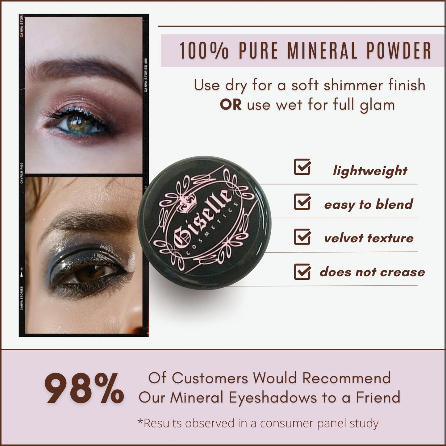 Double Espresso Loose Powder Mineral Eyeshadow Single 3g