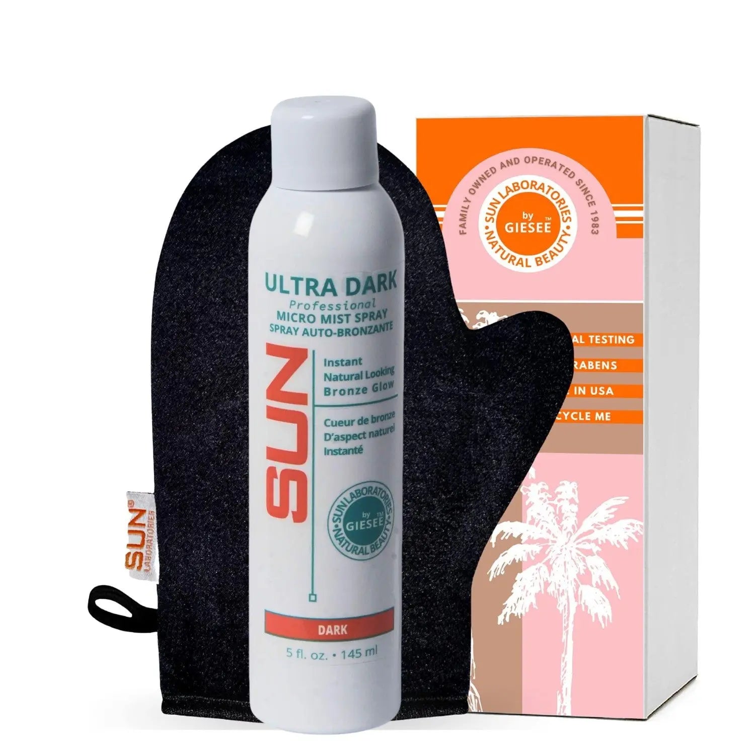 Spray Tan Can Self Tanner Micro Mist Ultra Dark with Tanning Mitt Natural Sunless Airbrush, Body and Face for Bronzing and Golden Tan - Natural Sunless Airbrush | Sunless Tan Spray |nstant Bronze Giselle Cosmetics