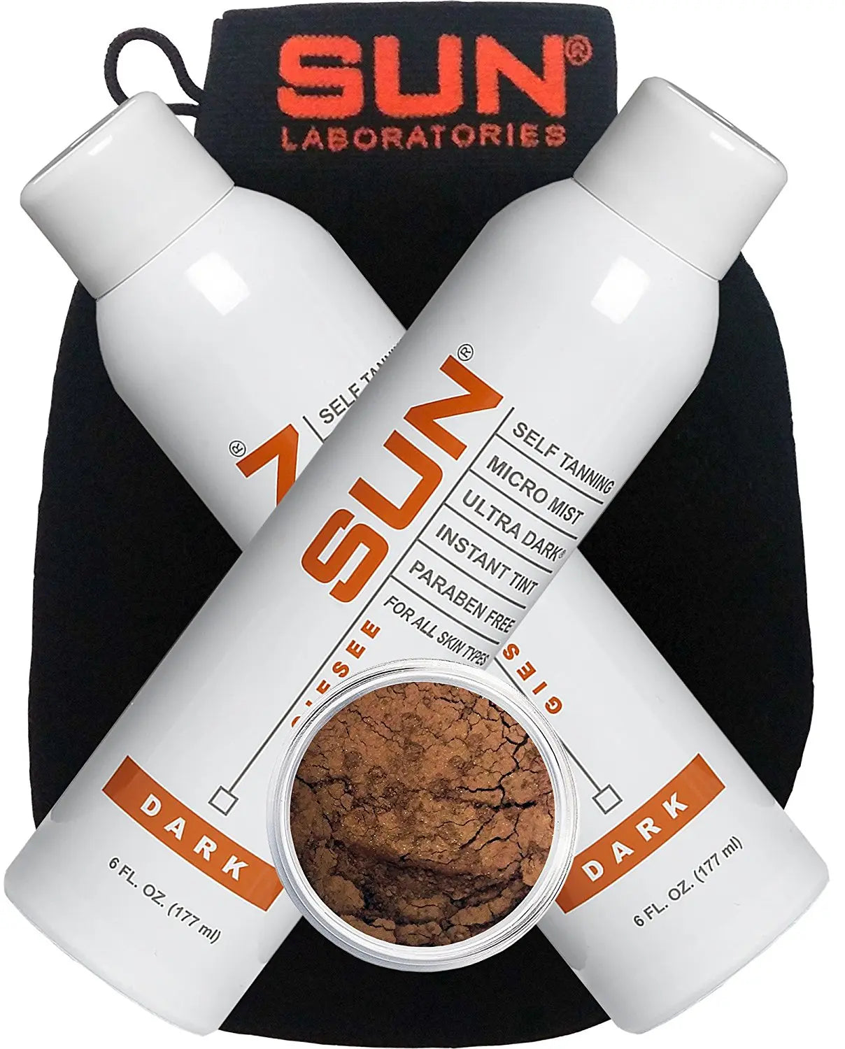 Spray Tan 6 oz Self Tanner 2-pack With Baby Brown Bronzer Powder Natural Beautiful Glow Giselle Cosmetics