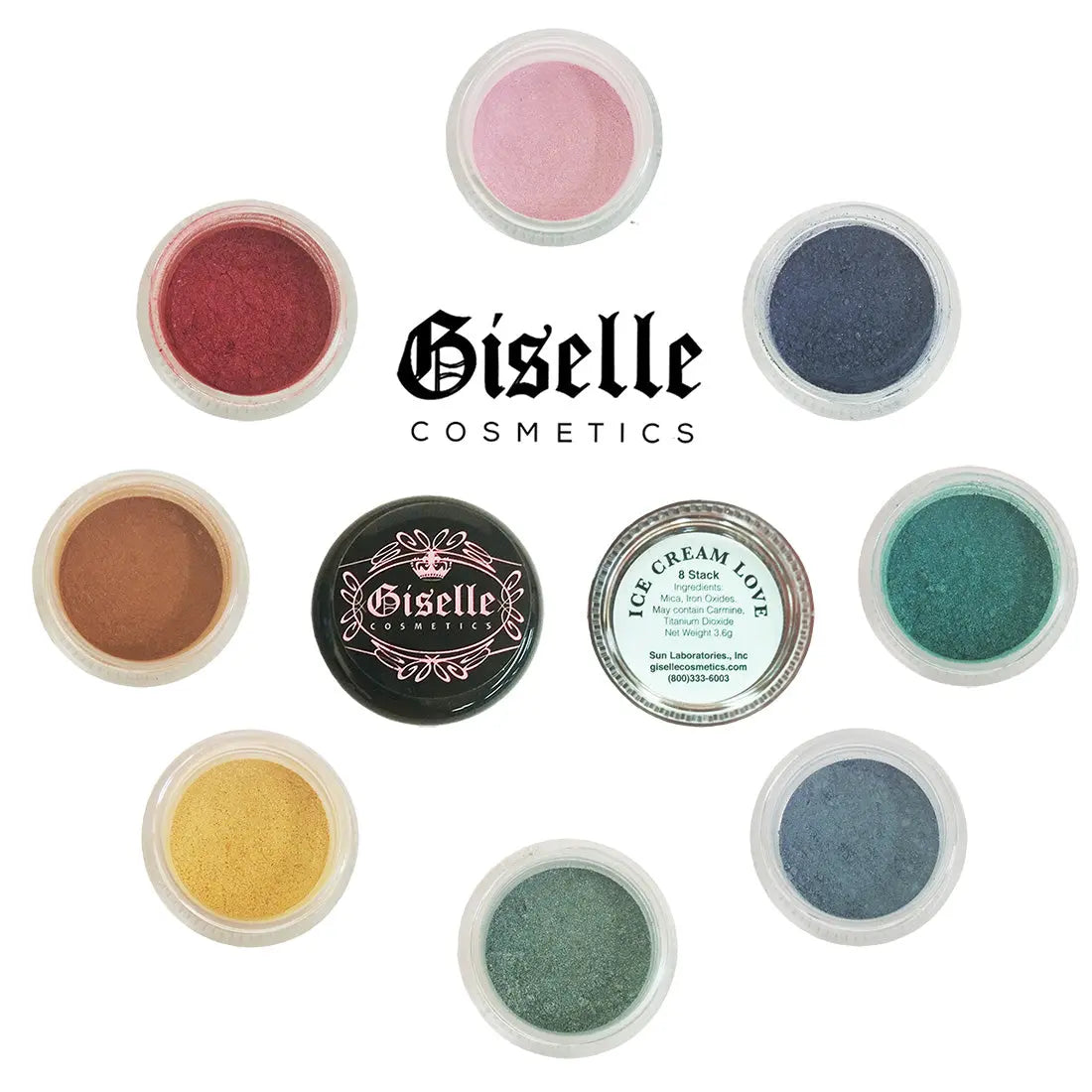 Pure Minerals Eyeshadow 8-Stacks - Giselle Cosmetics