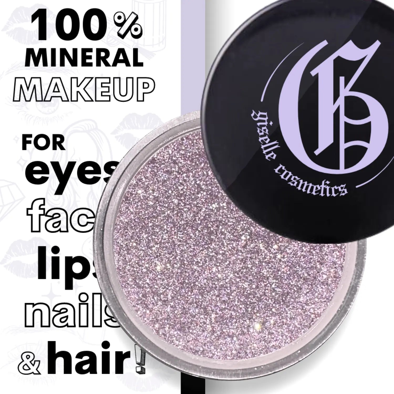 Purple Pearl Loose Powder Mineral Eyeshadow Single 3g Giselle Cosmetics