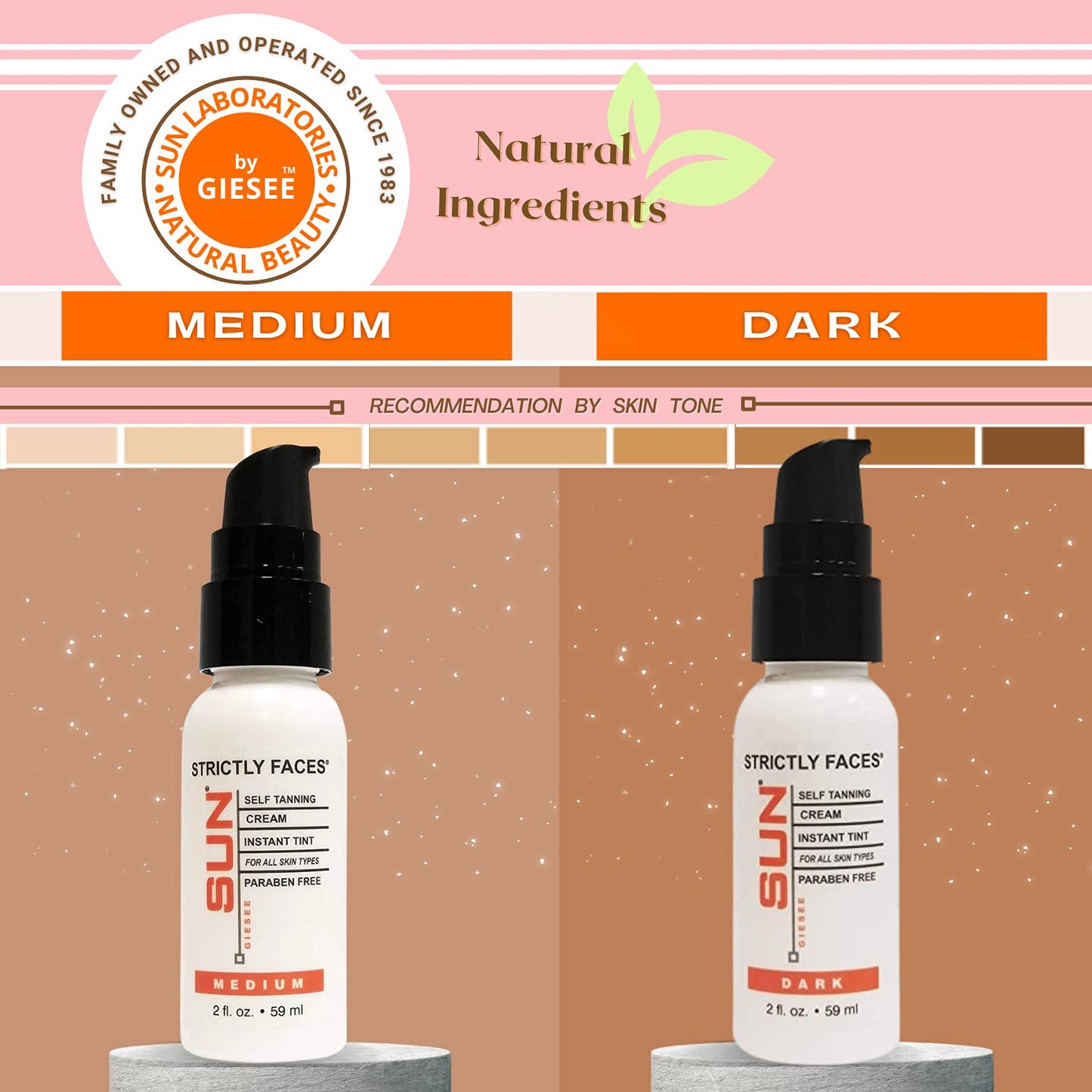 Facial Sunless Tanning Lotion Medium for Radiant Skin and a Golden Glow