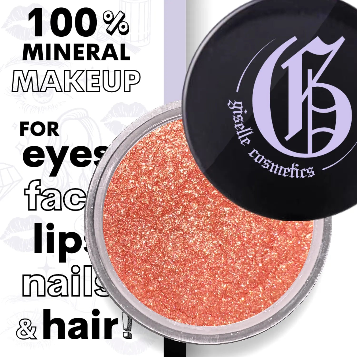 Mineral Makeup Eye Shadow Orange Diamond Loose Powder Single 3g Giselle Cosmetics