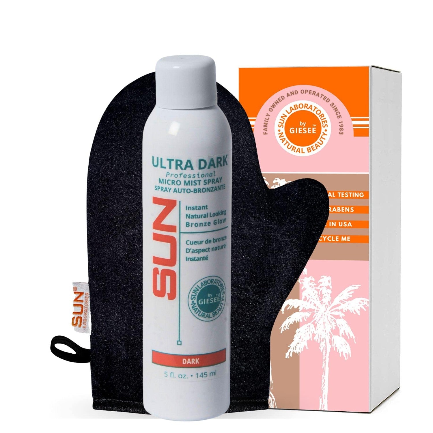Spray Tan Can Self Tanner Micro Mist Ultra Dark with Tanning Mitt Natural Sunless Airbrush, Body and Face for Bronzing and Golden Tan - Natural Sunless Airbrush | Sunless Tan Spray |nstant Bronze