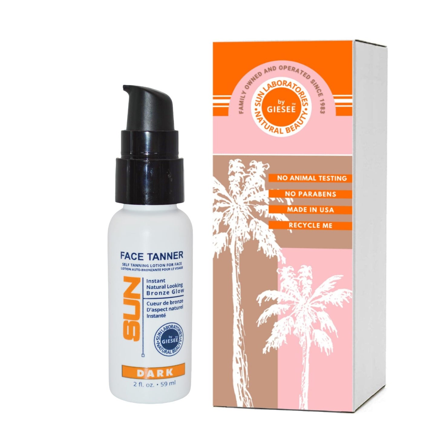 Sun Laboratories Strictly Faces 2 fl oz. - Face Self Tanner - Natural Facial Sunless Tanning Lotion, Face for Bronzing and Golden Tan - Dark Sunless Bronzer Flawless Fake Tanning Gel Lotion