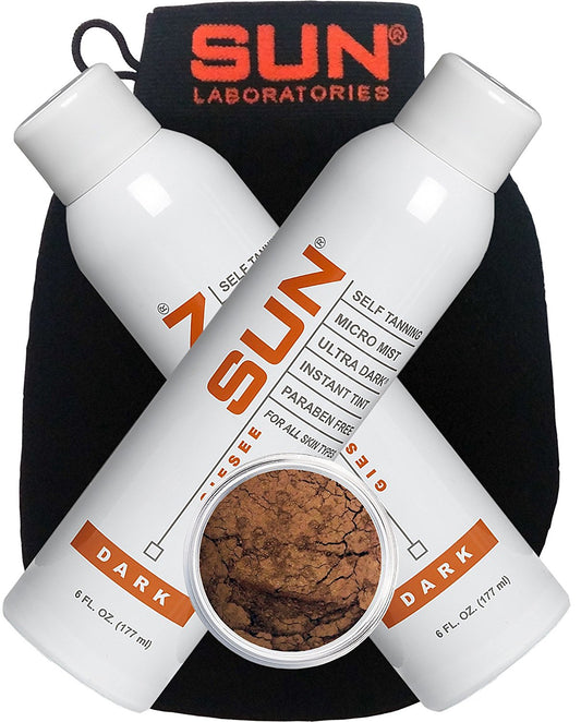 Spray Tan 6 oz Self Tanner 2-pack With Baby Brown Bronzer Powder Natural Beautiful Glow